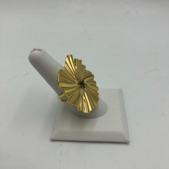 18K Gold Plated Women's Large Ring Adjustable Waterproof Hypoallergenic - Picture 9 of 14